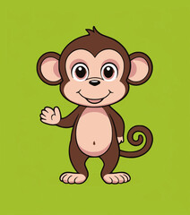 Cute monkey cartoon. stock illustration