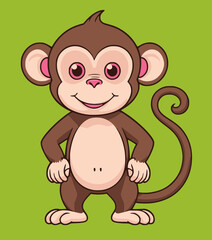 Cute monkey cartoon. stock illustration
