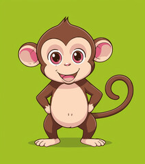 Cute monkey cartoon. stock illustration