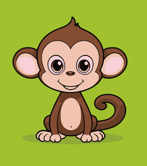 Cute monkey cartoon. stock illustration