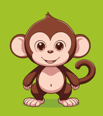 Cute monkey cartoon. stock illustration