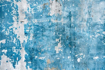 Scratched Out. Blue and White Grunge Background Texture with Splattered Stains