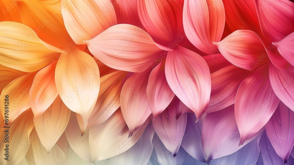 Aufkleber the floral background features layered petals transitioning from warm to cool tones, creating a vibr