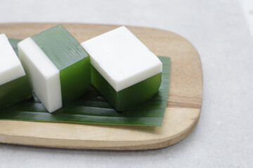 Pandan and coconut jelly, Thai dessert