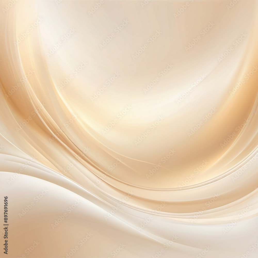 Poster abstract pastel background with a swirling, wavy design in shades of beige and white. background is 