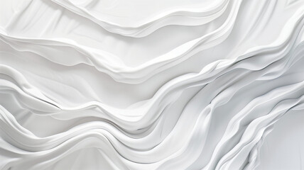 Detailed Abstract Composition of White Paint Smooth and Flowing