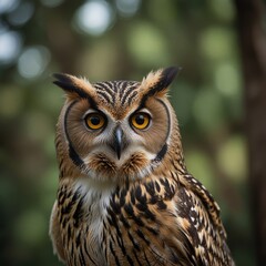 Fototapeta premium Close-up of a great gray owl’s face, highlighting its distinctive facial disc