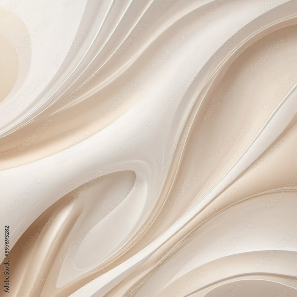 Poster abstract pastel background with a swirling, wavy design in shades of beige and white. background is 