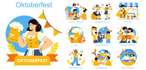 Oktoberfest. Flat Vector Illustration