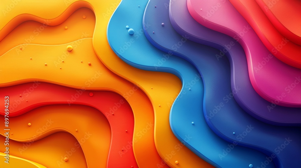 Poster vibrant abstract waves with dynamic colors and textures create a visually striking and energetic pie