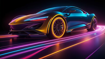 Obraz premium High-Speed Motion with Colorful Light Lines