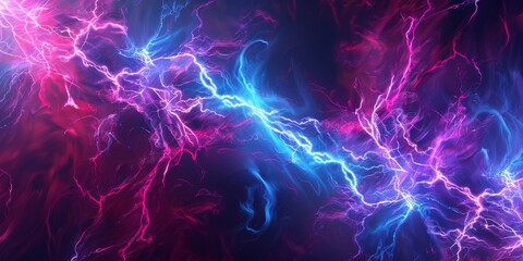 Vivid electric energy with dynamic blue and pink lightning effects, creating an abstract and vibrant atmosphere