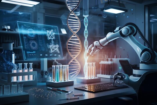Research medical DNA lab science biotechnology scientist laboratory clinic medicine chemistry Medical analysis DNA research equipment technology test microscope health digital scientific computer gene