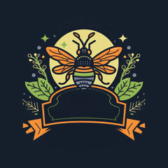 Decorative Bee Logo on Dark Background