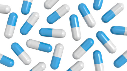 Pills. Isolated. 3d illustration.