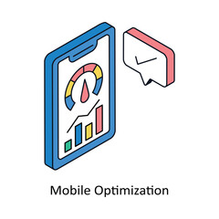 Mobile Optimization Isometric style icon. Symbol on White background EPS 10 File
