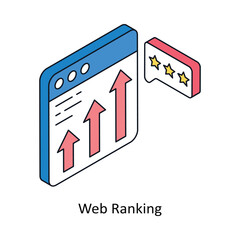 Web Ranking Isometric style icon. Symbol on White background EPS 10 File