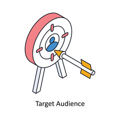 Target Audience Isometric style icon. Symbol on White background EPS 10 File