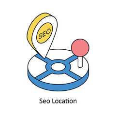 Seo Location Isometric style icon. Symbol on White background EPS 10 File