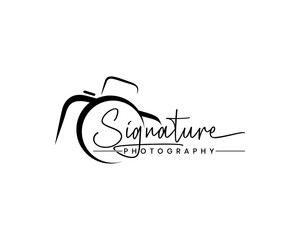 Signature photography logo design | Font Calligraphy | Logo type | Script and Font Type | Font lettering | handwritten with camera icon vector design