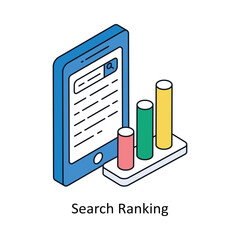 Search Ranking Isometric style icon. Symbol on White background EPS 10 File