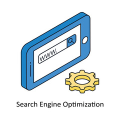 Search Engine Optimization  Isometric style icon. Symbol on White background EPS 10 File