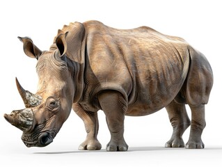 Obraz premium 3D rendering of an Indian rhino. Lifelike model for use in various media.
