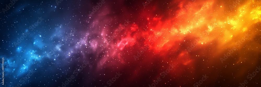 Wall mural the stunning space background showcases a colorful nebula with a gradient ranging from blue to yello