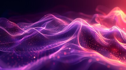 Obraz premium An eyecatching abstract pattern of glowing waves in neon colors, ideal for contemporary and innovative designs