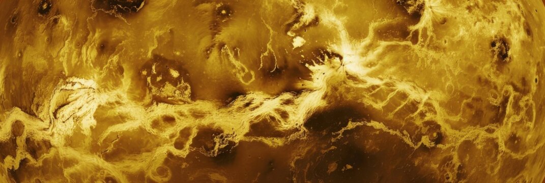 Golden Surface of Planet Venus. Abstract Texture of Venusian Surface. Golden Background