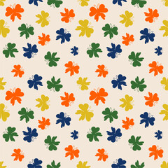 Obraz premium Seamless vector illustration print pattern background wallpaper with butterflies summer spring for textile, paper, pack etc 