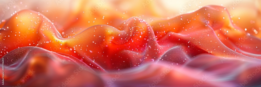 Poster enchanting abstract art with colorful, flowing waves of light, creating a captivating visual experie
