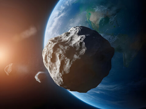 Enorme asteroide se precipita hacia la Tierra.
