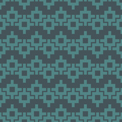 Chakana inca crosses seamless pattern. Ethnic embroidery style surface print. Ancient native american mosaic background. Ornamental folk wallpaper. Geometric ornament. Geo vector abstract illus