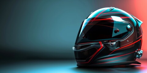 Fototapeta premium racing helmet design, Futuristic Design, with copy space