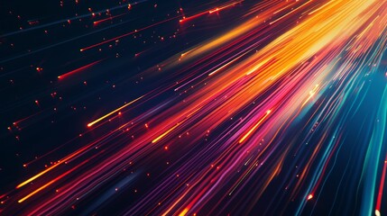 Abstract light streaks on dark background, motion and energy concept