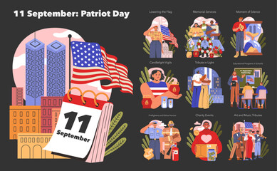 Patriot Day. Flat Vector Illustration