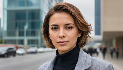 Fototapeta premium Elegant Woman in Formal Attire
