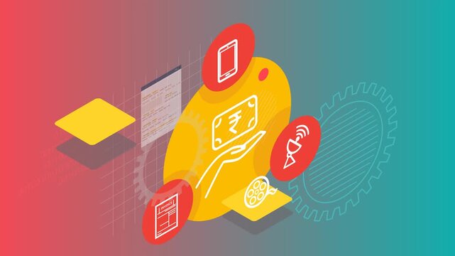 Timely Bill Payment and Recharge Services Abstract Animated Illustration as MP4 File