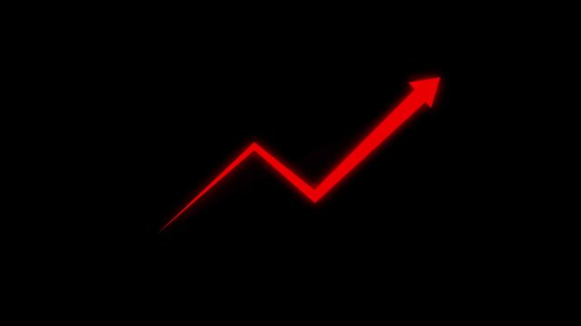 Rising arrow transparent channel. arrow rising transparent channel, business growth arrow and graph chart, Business line arrow.