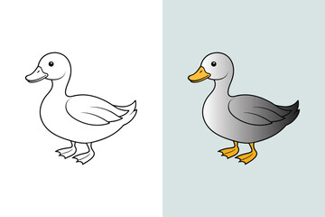 Duck vector icon art illustration