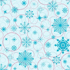 Christmas ice scribble seamless snowflakes pattern for wrapping paper