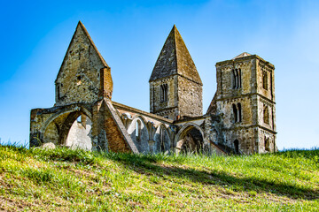 Fototapeta premium The ruins of the medieval Premontre monastery church in Zsambek