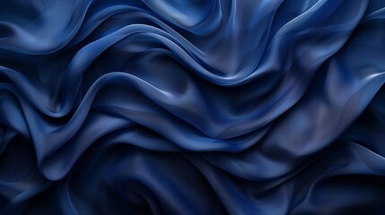 Obraz premium Wavy cloth in dark blue colors.