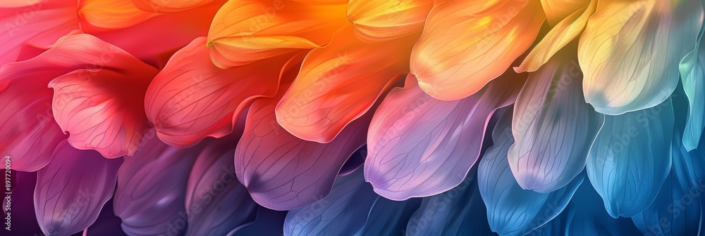 Aufkleber a beautiful mixture of warm and cool tones creates a stunning gradient in an array of vibrant petals