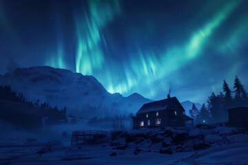 Northern Lights Style Ethereal Glow concept captures the sky filled with ethereal