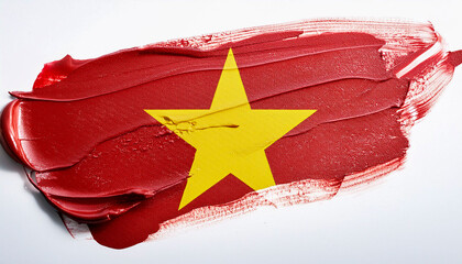 Paint stain in the colours of the Vietnamese flag