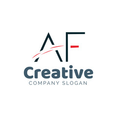 Modern Minimalist AF Letter Logo Template