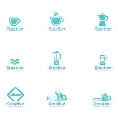 a set of different logos for a cafe.