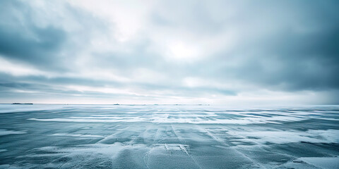 Landscape of glaciers in fog
